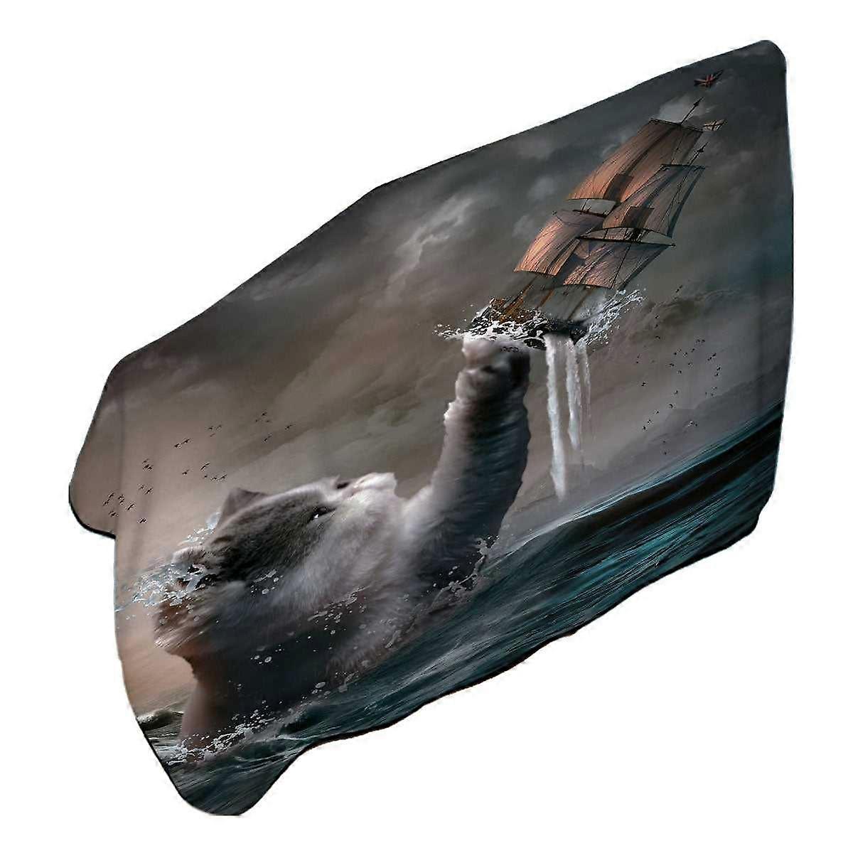 Cool and Hilarious Funny the Kraken Cat Microfiber Beach Towel