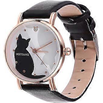 MädchenUhren - Niedliche Cartoon Katze Armbanduhren Mädchen Quarzuhren Damenuhren Analog Quarzuhr