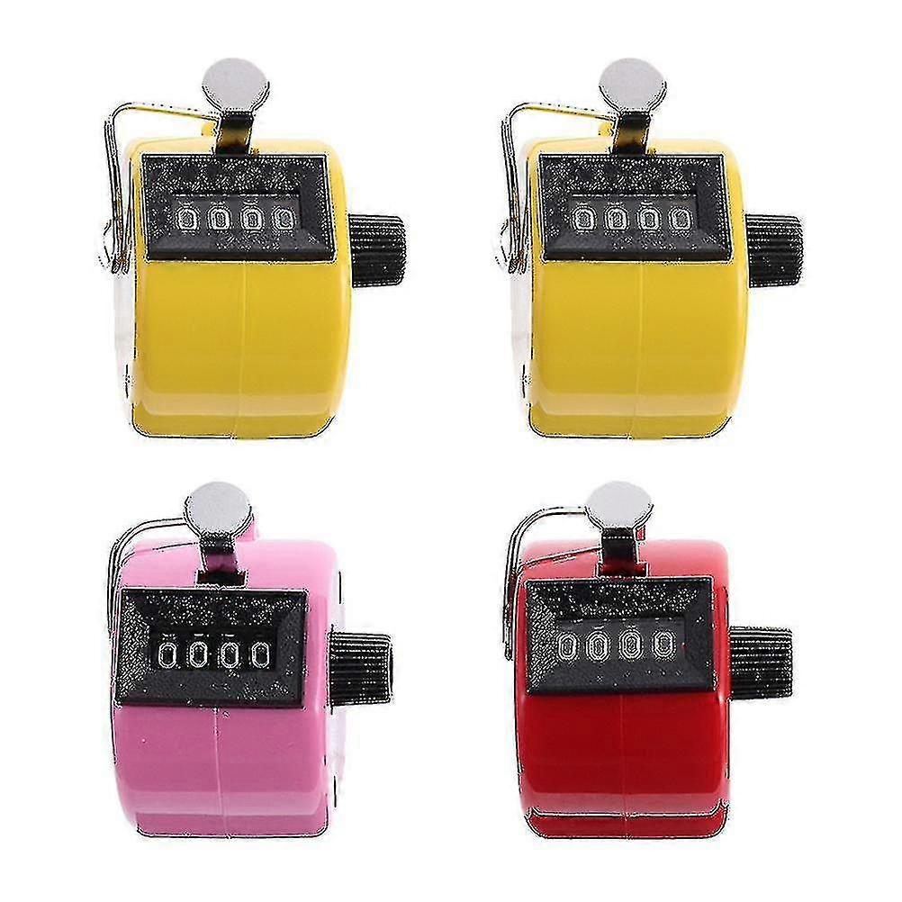 4 Pcs Handheld Tally Counters, Plastic Manual Digital Counter ,random Color