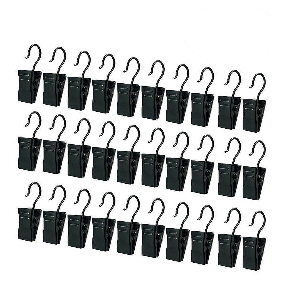 60 PCS Drapery Iron Rings αντιολισθητικά κλιπ κουρτινών με γάντζους (μαύρο)