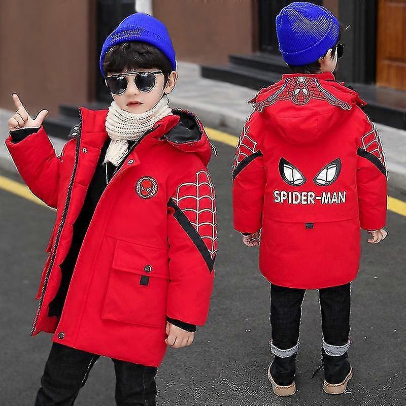 Spider-man Hooded Jacket Kids Winter Warm Coat A