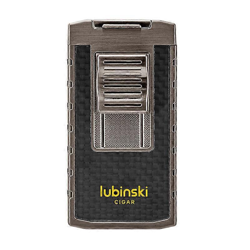 Lubinski Cigar Lighter With Hole Opener Clamshell Portable Blue Flame Windproof Dual Direct Fire Lighter