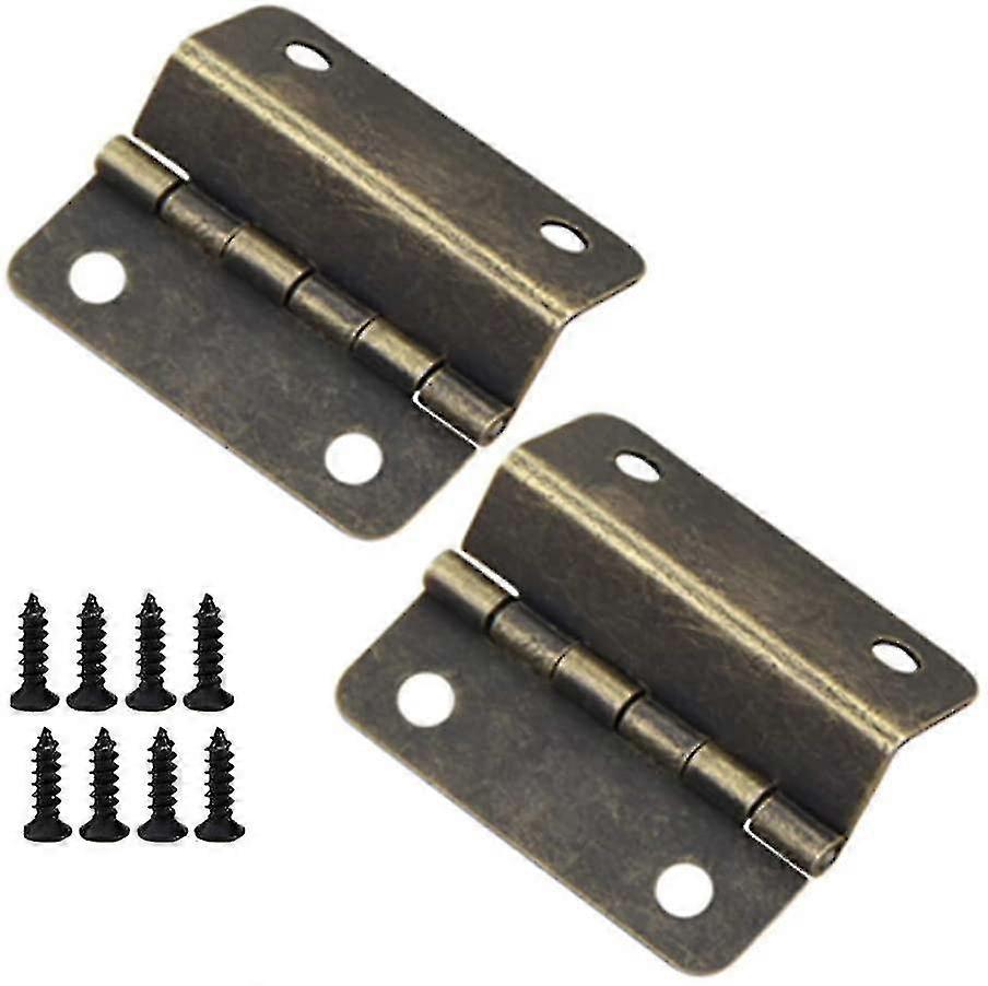 Antique Bronze Hinges, 2 Decorative Box Hinges, Folding Door Hardware