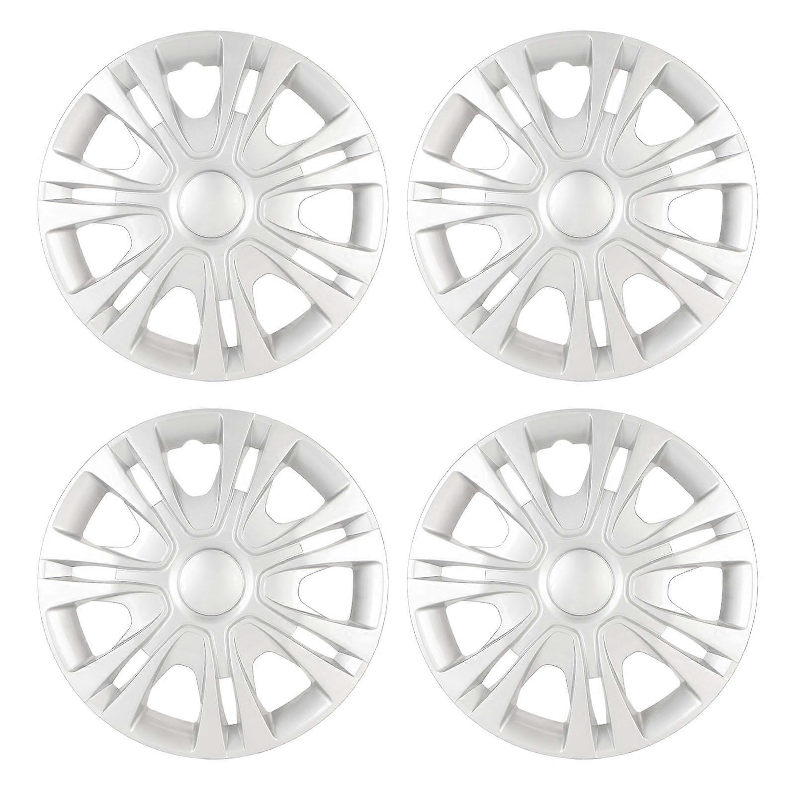 4 יחידות 13 אינץ' מכסה גלגלים חיצוניים חזקים אוניברסליים לחישוק גלגלים למכוניות משאיות וטנדרים כסוף