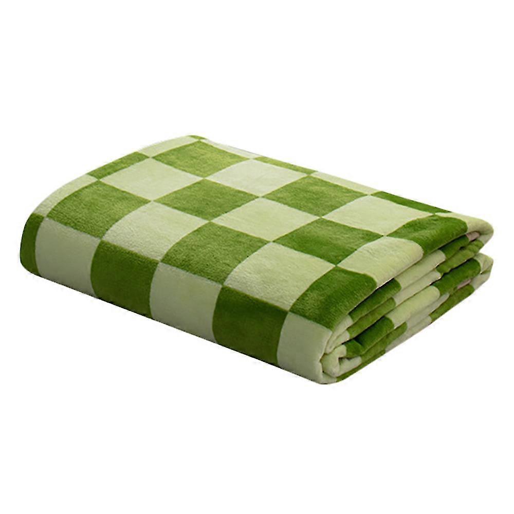 Retro Checkerboard Flanellfilt Sovfilt Tjock vinterflanell Varma mjuka filtar Täckfilt B
