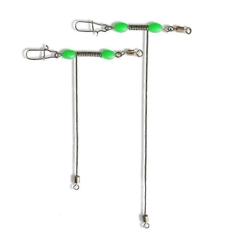10PCS Luminous T-Shape 3 Way Rolling Swivel T-Shape Rotating Without Limit Rolling Swivel with Pearl Strong Tensile Force