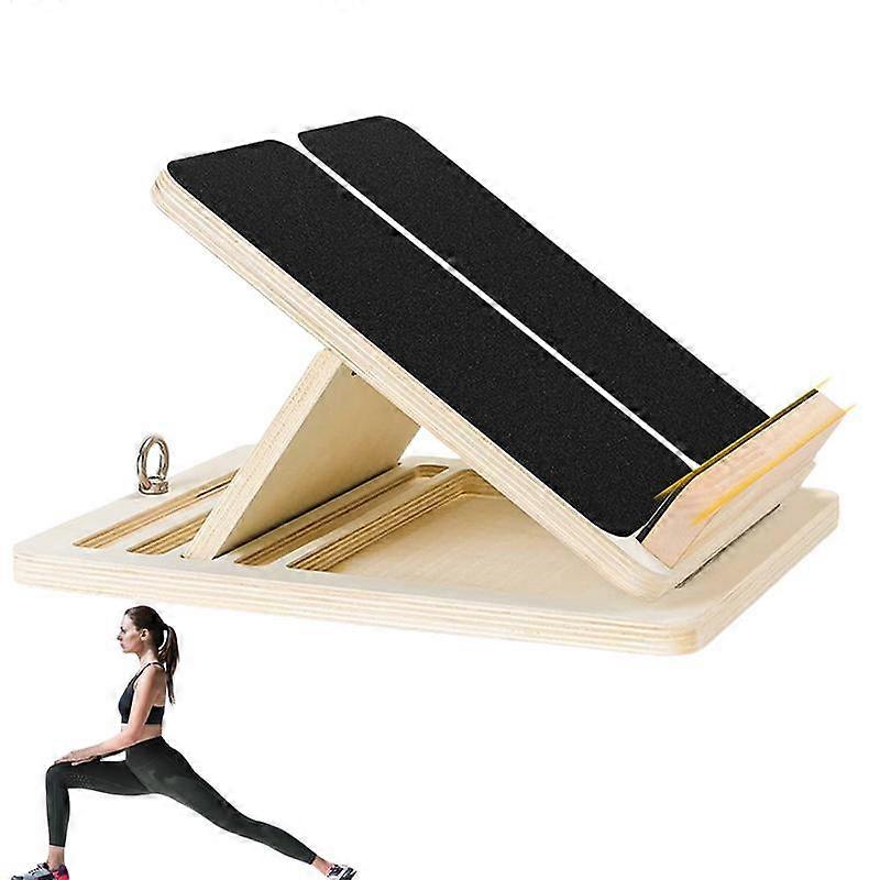 Planche inclinée Planche d’étirement professionnelle en bois réglable Portable antidérapant Calf Stretch Wedge Équipement d’exercice Planche de squat