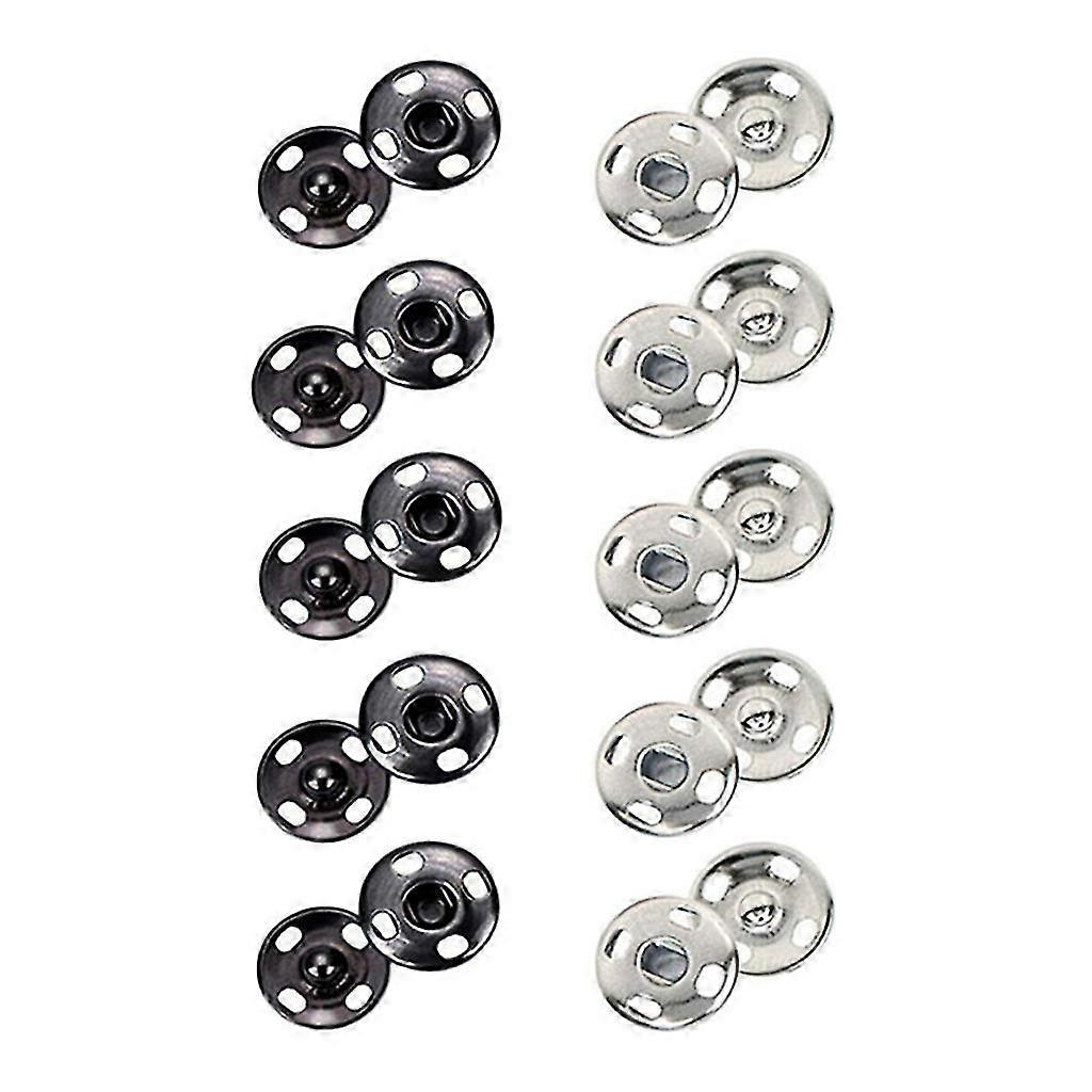 100 Sets Sew-on Snap Buttons Metal Snap Fastener Buttons Press Button For Sewing Clothing 10mm/12mm/15mm/17mm/8.5mm