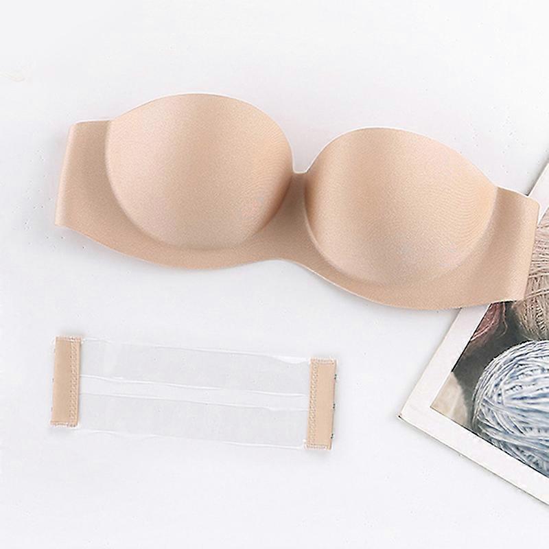 Strapless Bra Push up Sponge Brassiere with Chargeable Back Strap Non-Trace for Wedding Party Dress
