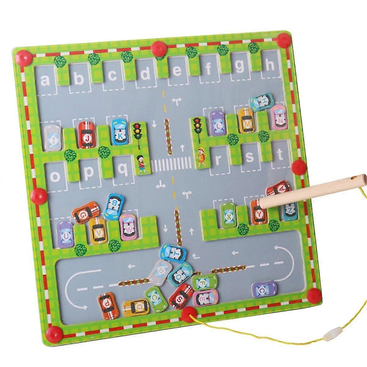 磁気パズル磁気アルファベット迷路文字パズルファインモータースキルおもちゃ3 4 5歳ボー