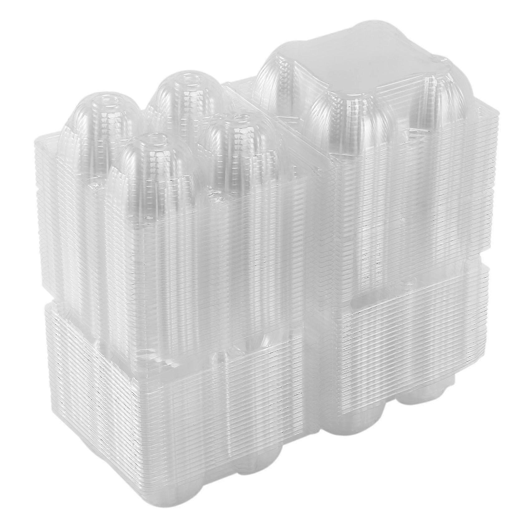 50pcs Plastic Egg Cartons Bulk Clear Chicken Egg Tray Holder Compatible With Family Pasture Chicken Farm Business Market- 4 Grids