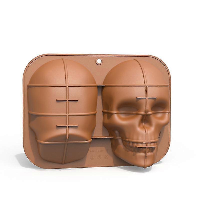 Dww-halloween Skull Silicone Cake Mold Brown