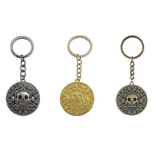 3pcs Pirates Keychains Personalized chain Gold Coin Pendant Keychains