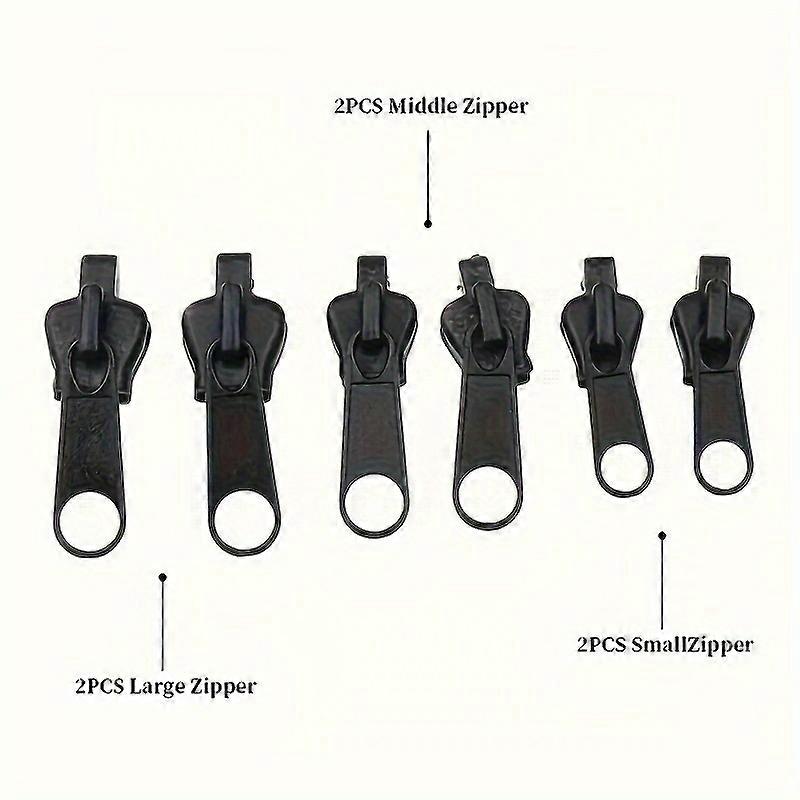 6pcs Instant Zipper Repair Kit, Universal Design, Multiple Sizes, Easy Clothing Fix, Portable For Quick Fixes