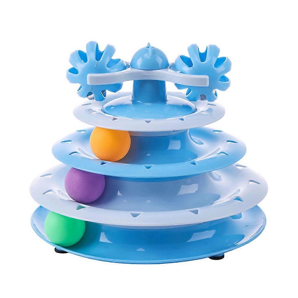 Cat Toy Rollers 4-level Turntable Cat Colorful Balls Physical Exercise Toy