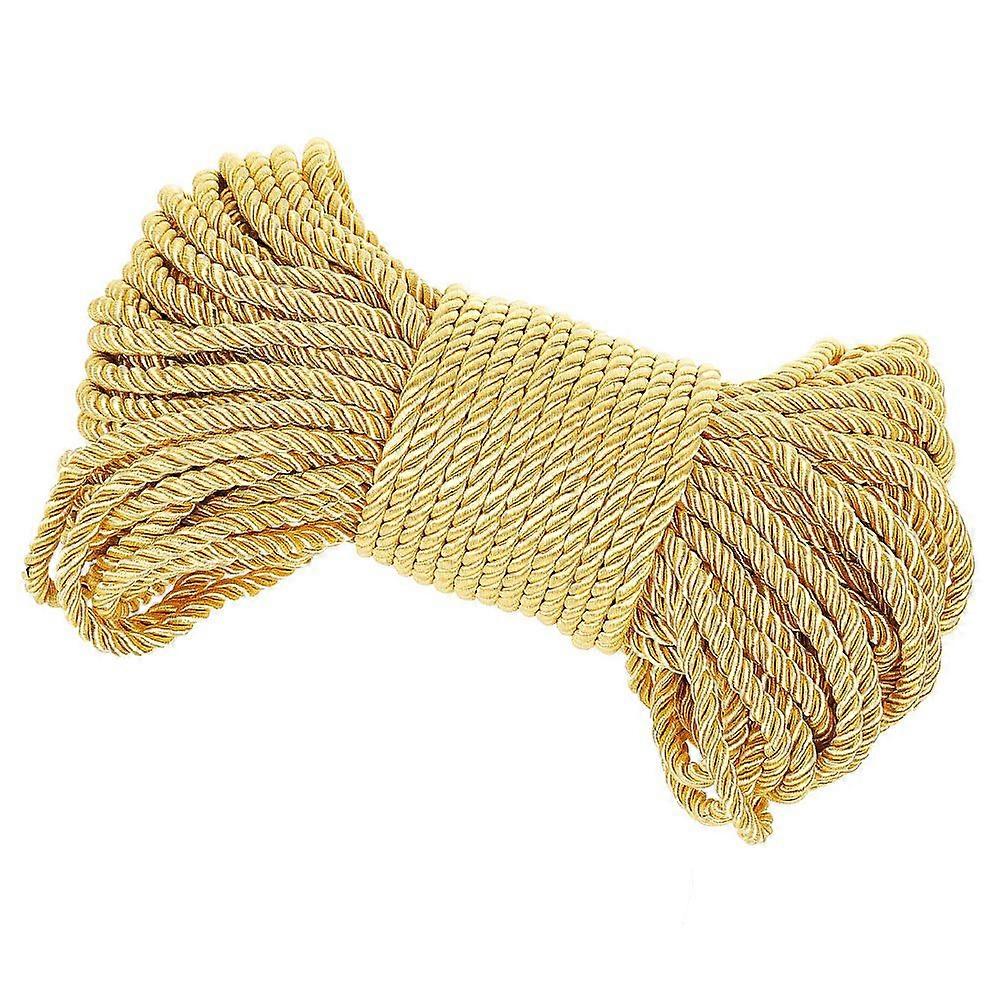 3-Ply Polyester Cords Twisted Rope for DIY Gift Bagd Rope Handle Making Gold 6mm about 25m/bundle