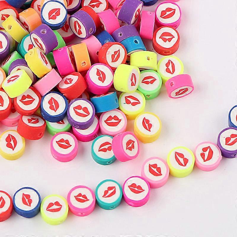 50PCS Mixed Fruit Spacer Beads Cute Clay Fruit Sliced Beads Polymer Clay Beads DIY Bracelet Beading for DIY Jewelry