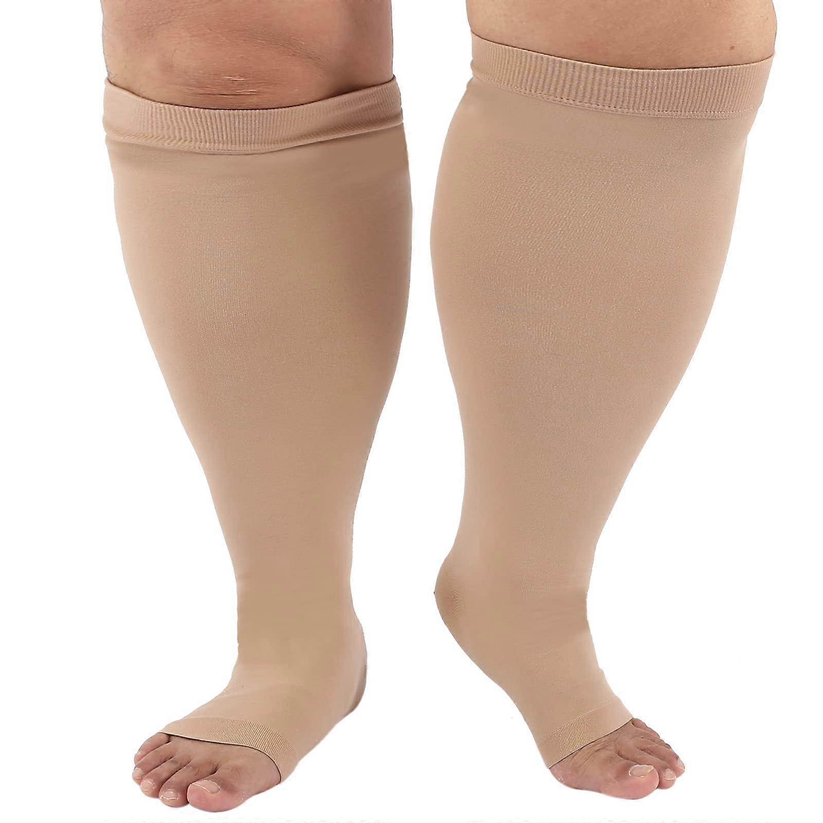Compression Sock for Men Women, Plus Size Compression Socks Wide Calf, High Knee Flight Socks Medical Compression