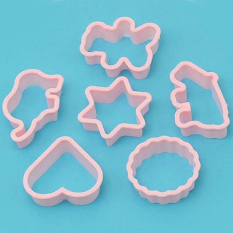 6pcs Multi-shape Plastic Cookie Biscuit Cutters Pastry Fondant Moulds Tool