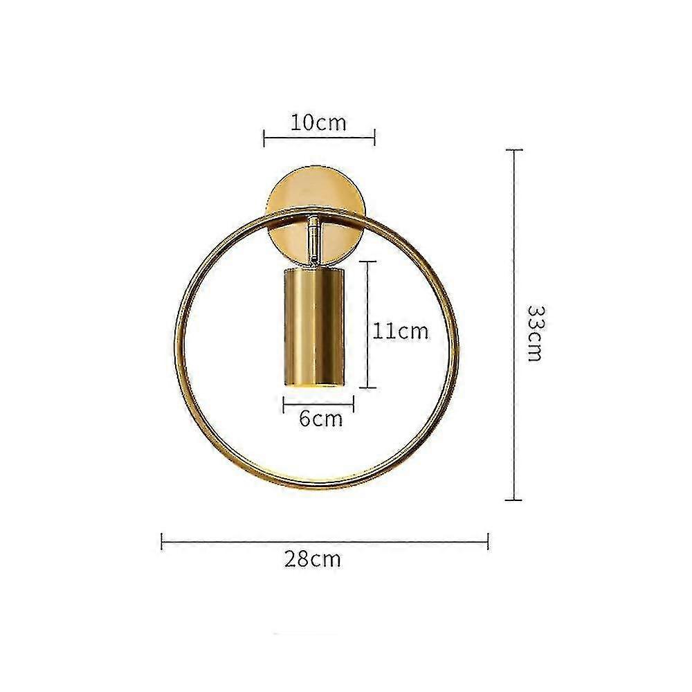 Nordic Creative Room Personality Round Golden Led Wall Lamp (without Bulb)