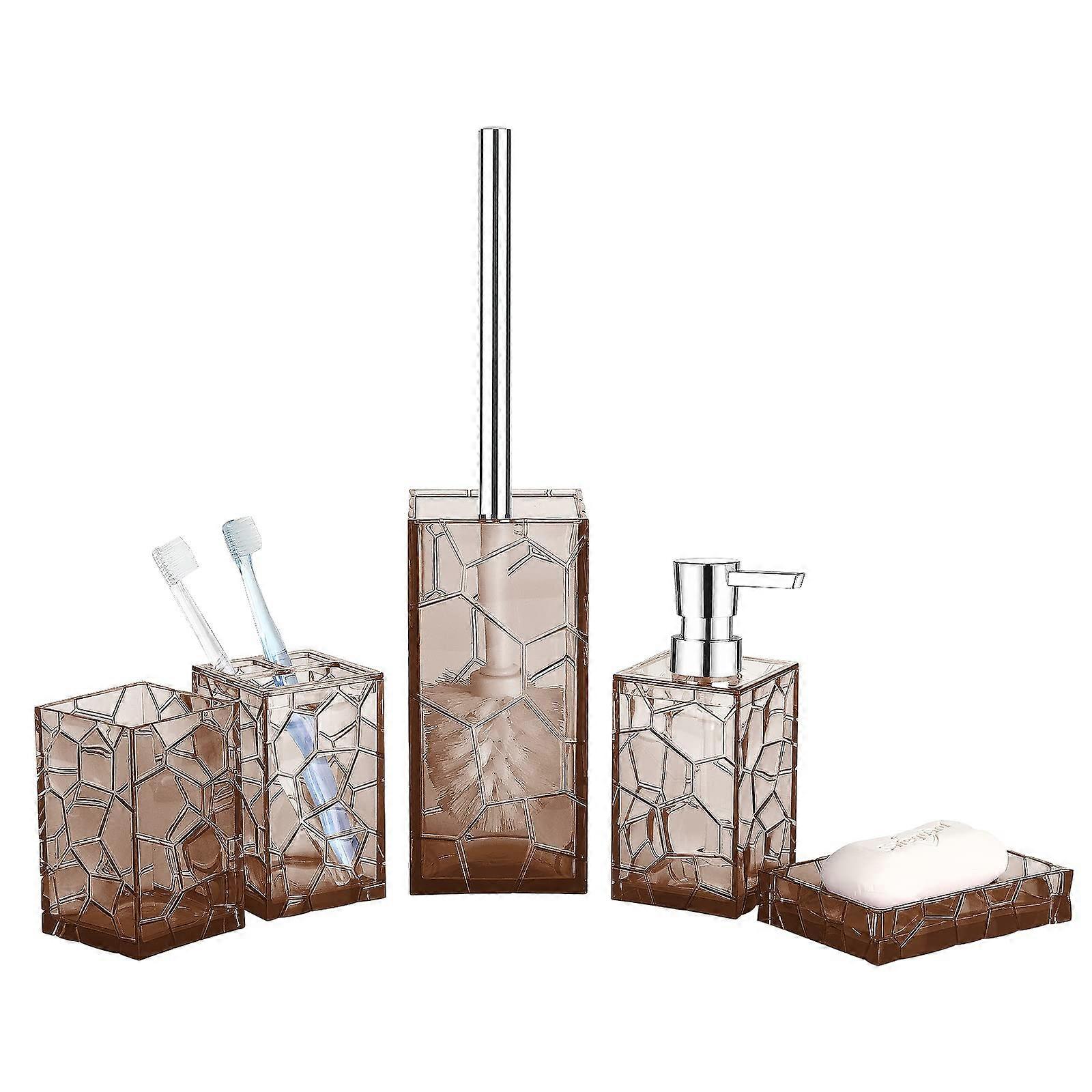 Bathroom Accessory,5 Pieces Acrylic Bathroom Accessories Set