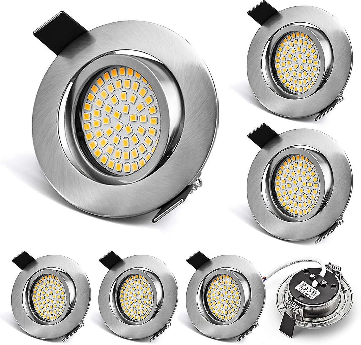 Shindat Faretti LED ultra piatti set di 6, 5W 230V bianco caldo 3000K, 400 lumen, Ra> 80, faretti LED da incasso 120 angolo di fascio, plafoniera P...