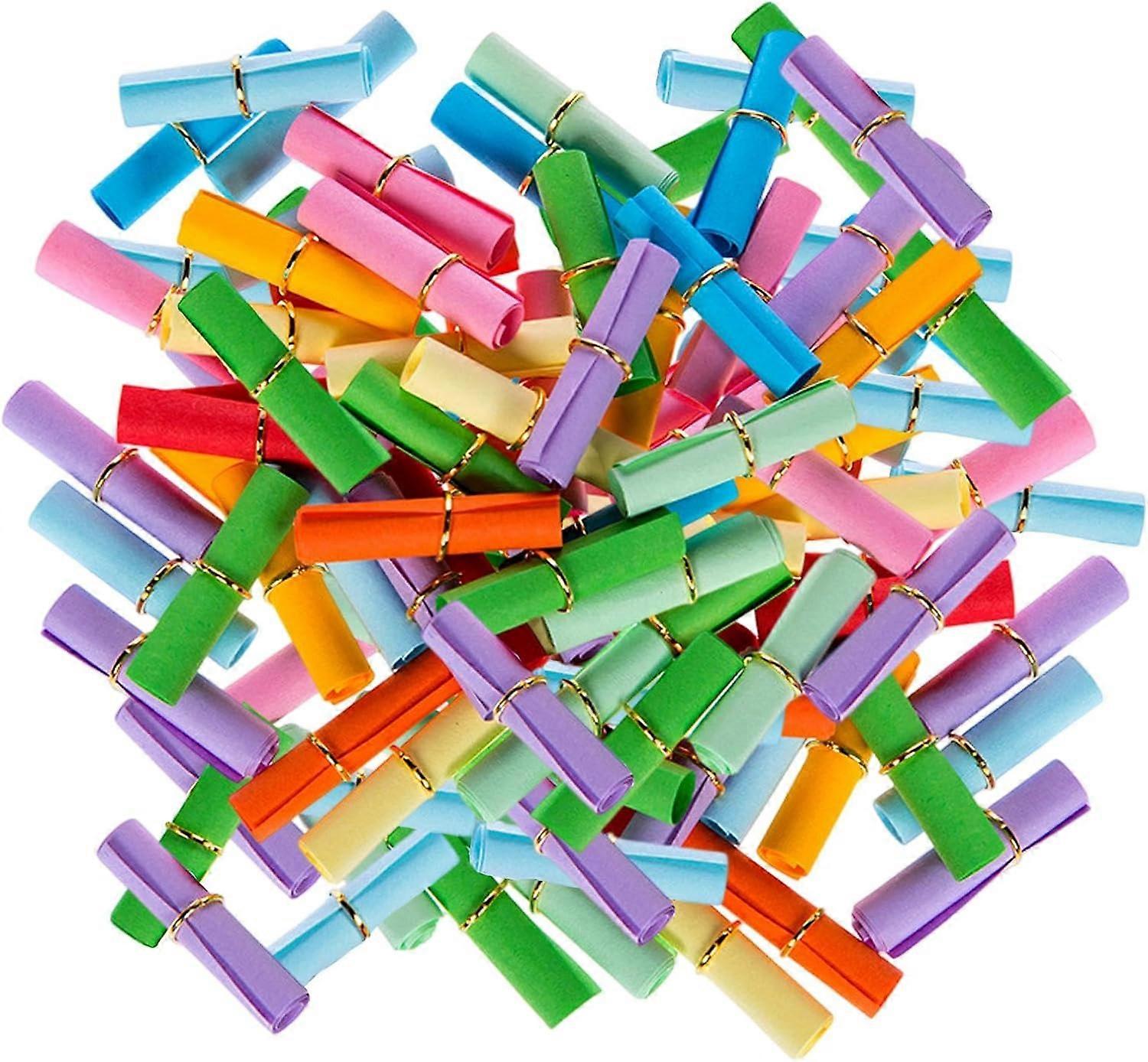 100 Pcs Wishing Paper Rolls, Mini Message Paper, Colourful Scroll Paper, Blank Stationery Rolls for Valentine's Day