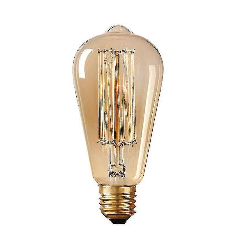 LED電球、調光可能なヴィンテージ電球40ワット相当、st64ストレートフィラメント電球ウォームホワイト -6パック