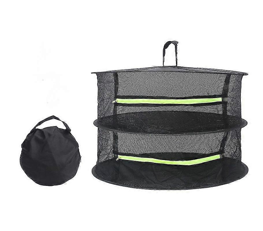 2-layer Hanging Drying Net With Zipper,  Foldable Herbal Drying Net Rack