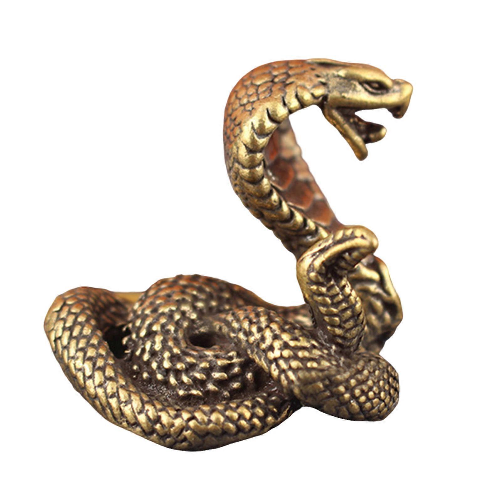 Mässing Orm Figur Retro Orm Staty med Detaljerade Skalor Hemmakontor Bordsskiva Mini Orm Prydnad Present för Ormälskare