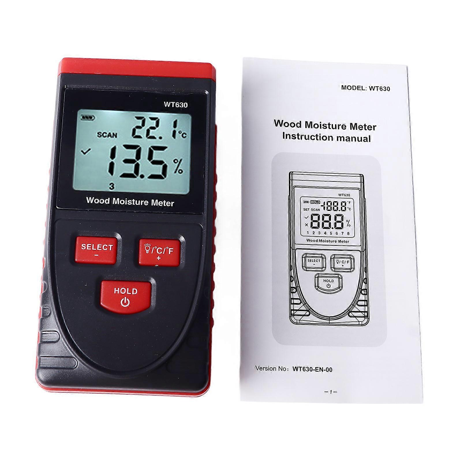 Wood Moisture Meter High Accuracy Non Destructive Backlit Display Wood Moisture Analyzer for Carpenter