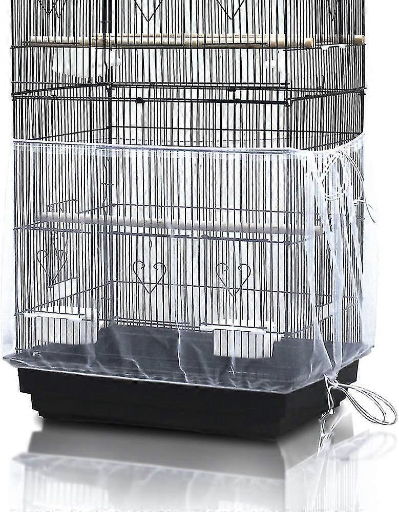 العالمي قفص الطيور غطاء البذور الماسك شبكة الببغاء قفص تنورة - أبيض (لا تشمل قفص الطيور)