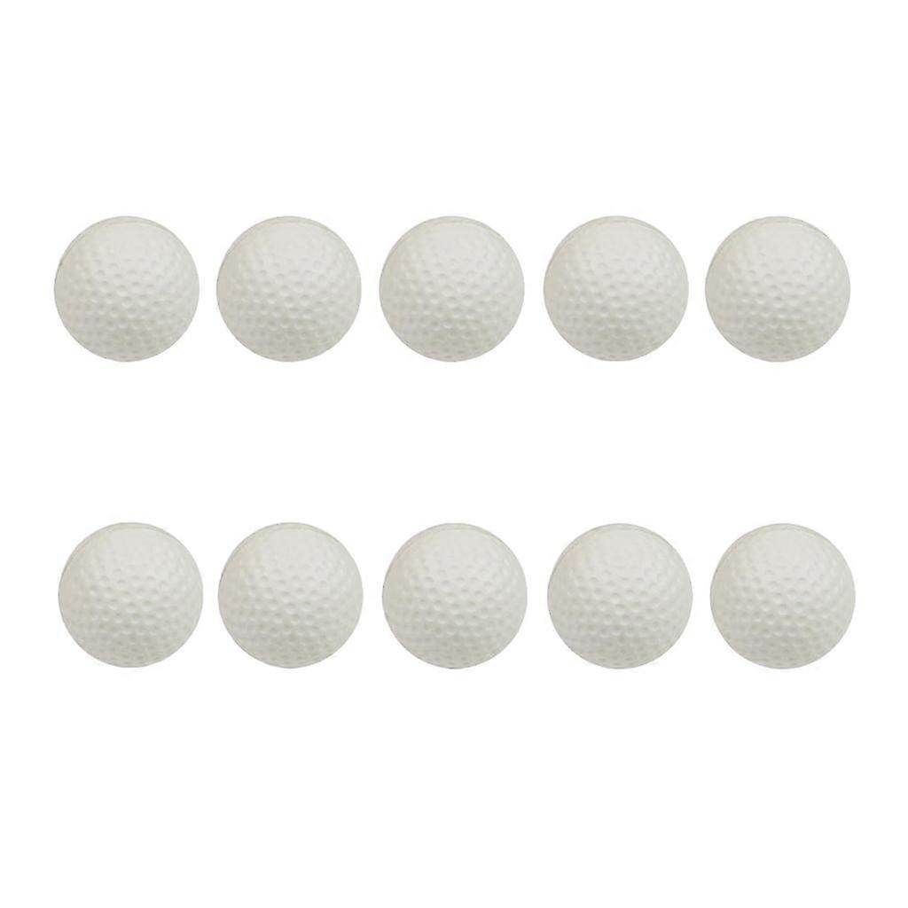 10 Pieces Practice Golf Ball PU Dimpled Elastic Training Golf Ball White