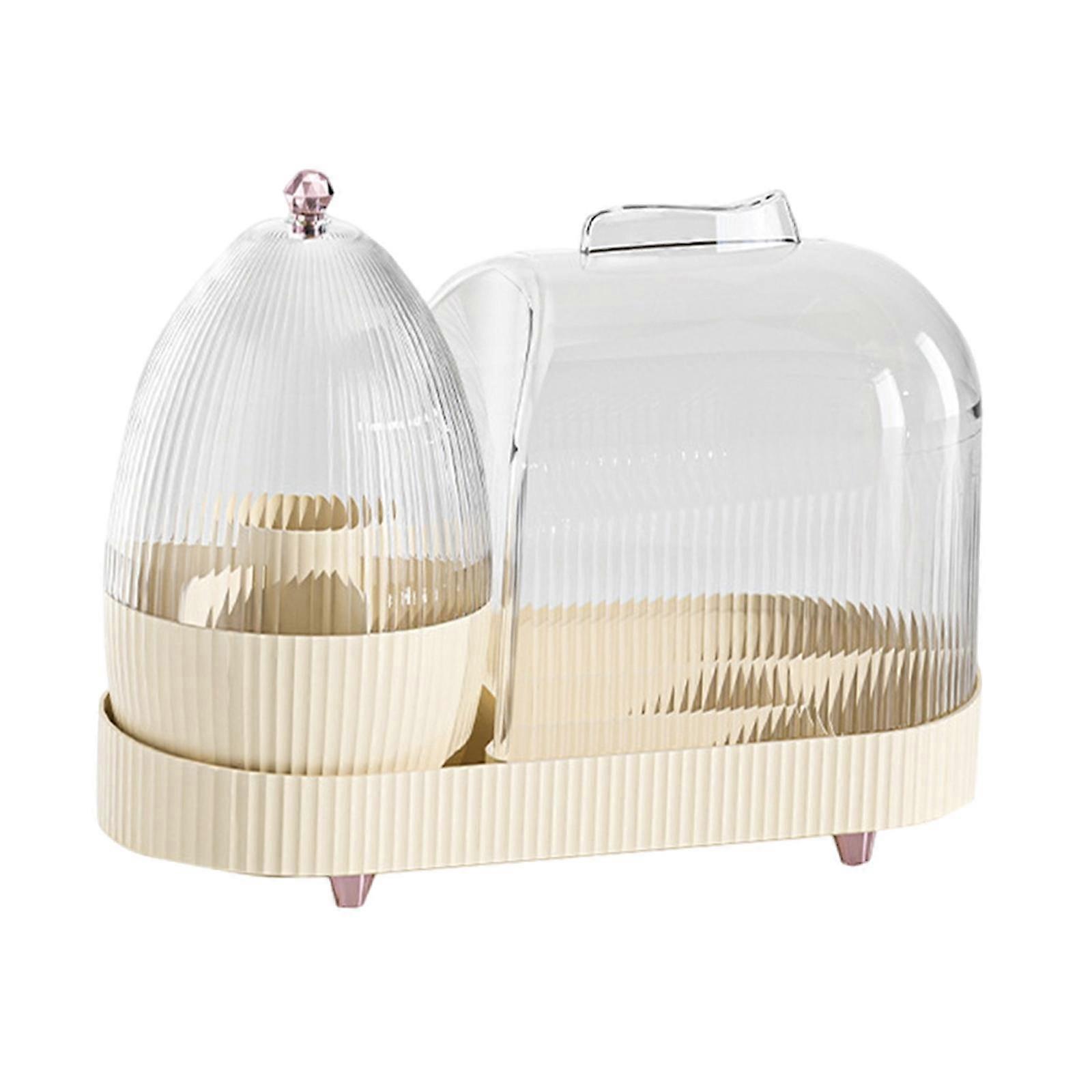 360 Rotating Makeup Organizer Storage Container for Bedroom Bathroom Vanity Two Boxes Set