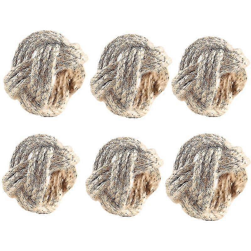 6 قطع الخيش منديل حلقات حبل لعيد الشكر ، عيد الميلاد ، مائدة العشاء ، إزالة الأعشاب الضارة ، زخرفة الحفلات يو