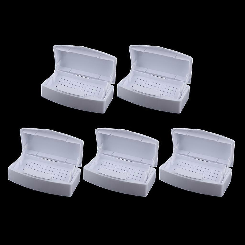 5pcs Nail Art Nipper Clean Sterilizing Tray Box Implement Sterilizer Case