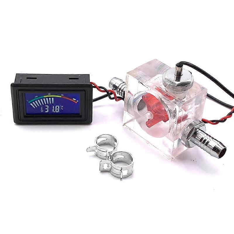LED Thermometer 3 Way Flow Meter For Water Cooling Liquid Cooler System
