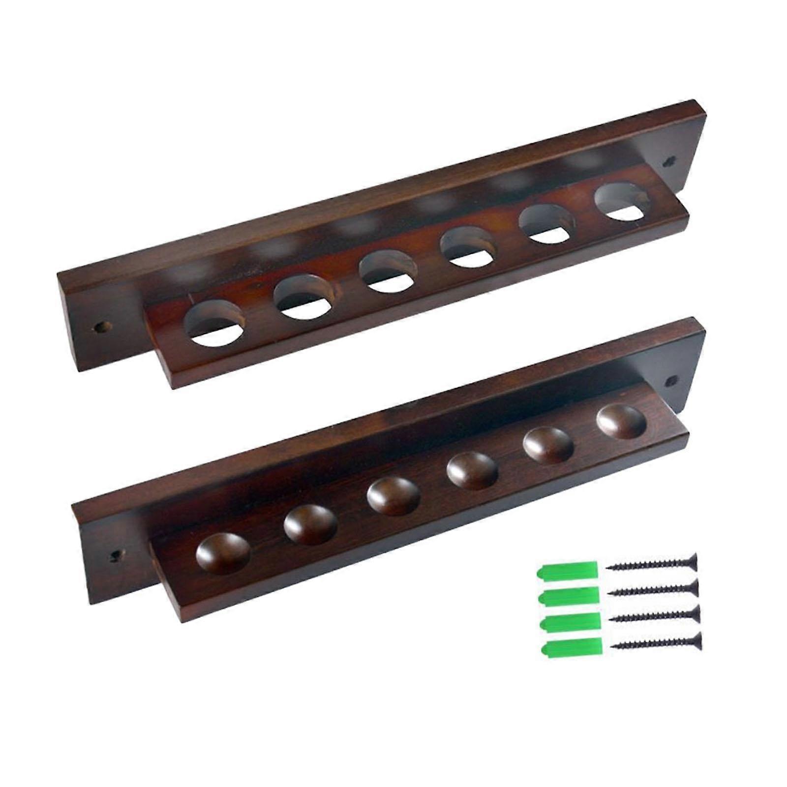 6 Pool Cue Wall Rack with Screws for Players Community Center Billiards Club