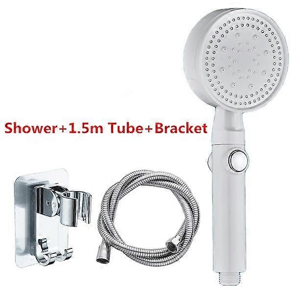 Premium 5 Mode Adjustable High Pressure Black Shower Head Water Saving [White]