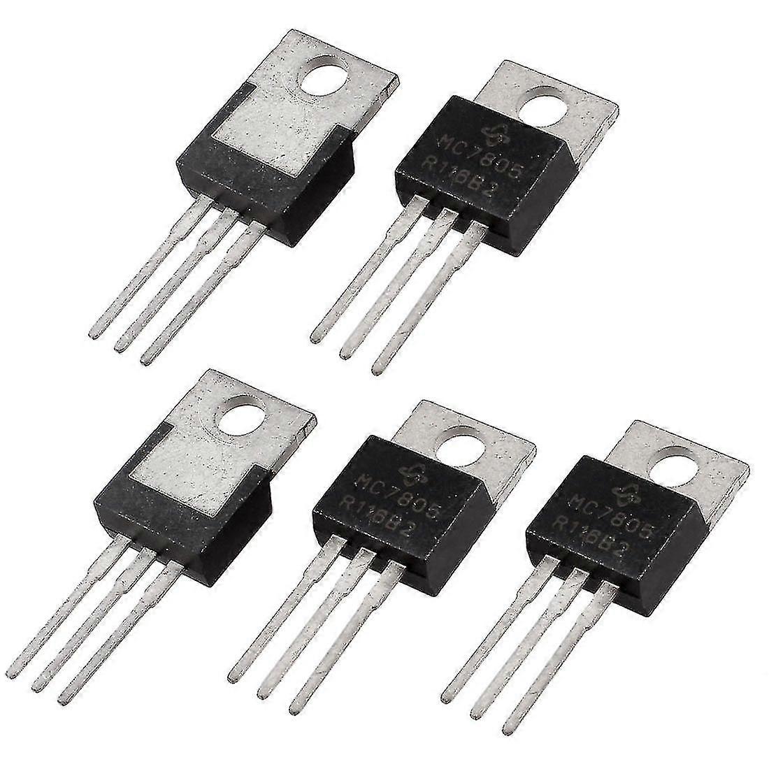 5 Pcs L7805CV Postive Voltage Regulators - 3 Terminals, 1.5A, 5V