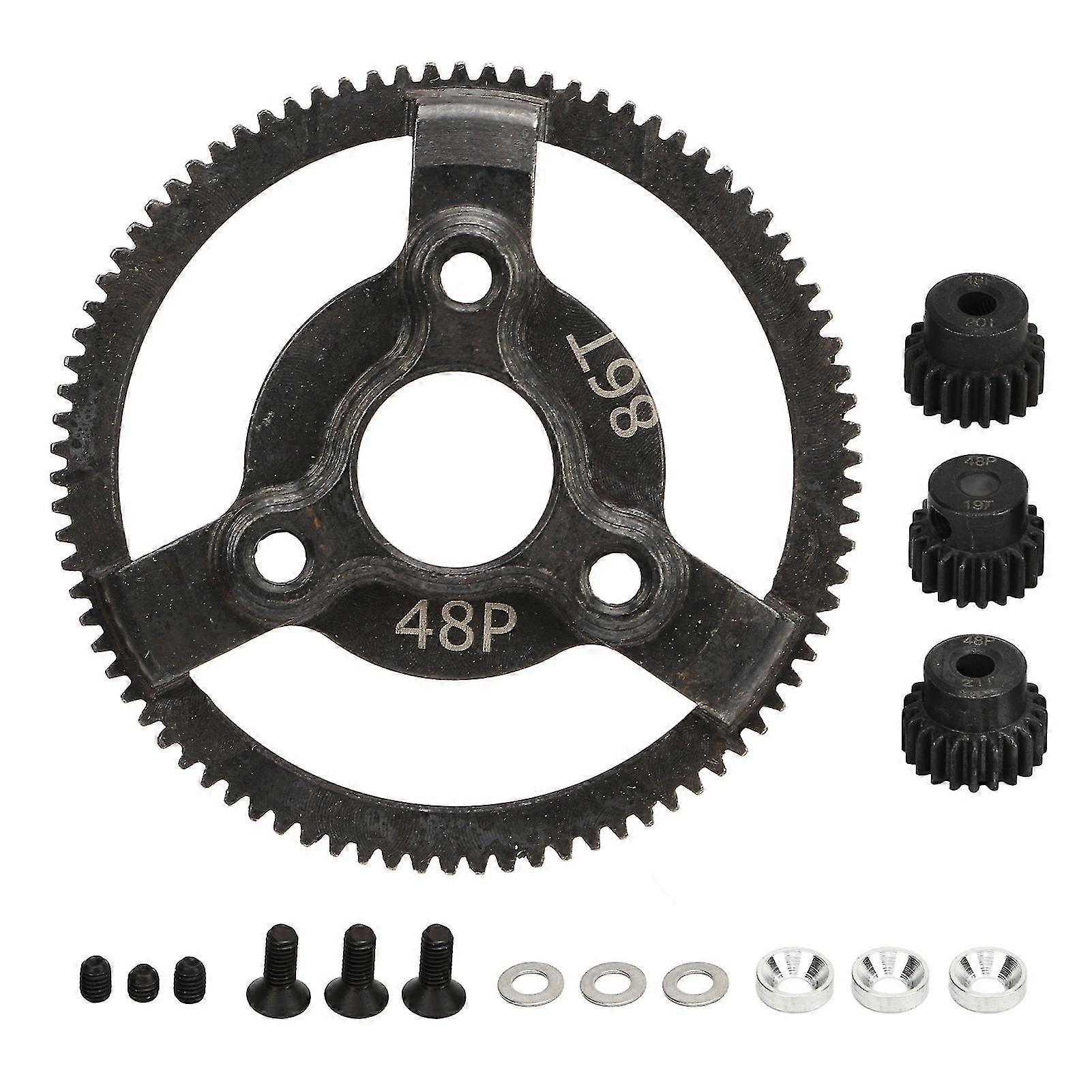 Traxxas Slash 2WD 110 RC Car Spur Gear Set - Hardened Steel 48P 86T with Pinion Gears (19T, 20T, 21T)