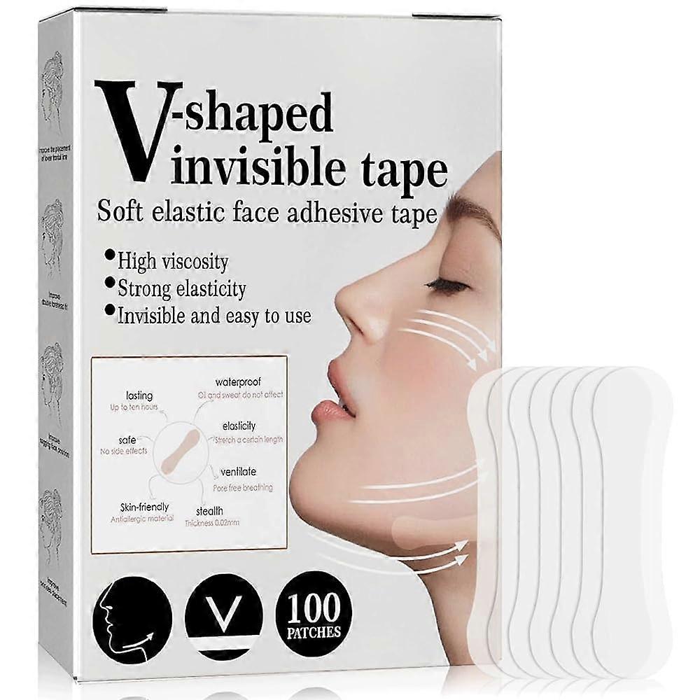 Facelift Tape Invisible, 100 Pieces Face Lift Tape Invisible, Anti-Wrinkle Patches, Tape Face Wrinkles, Lifting Stripes Face for Hide Wrinkles Double 
