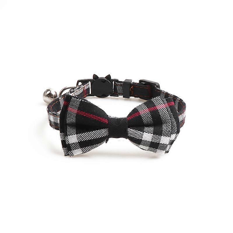 Stylish British Check Design Pet Collar Set for Dogs with Adjustable Size