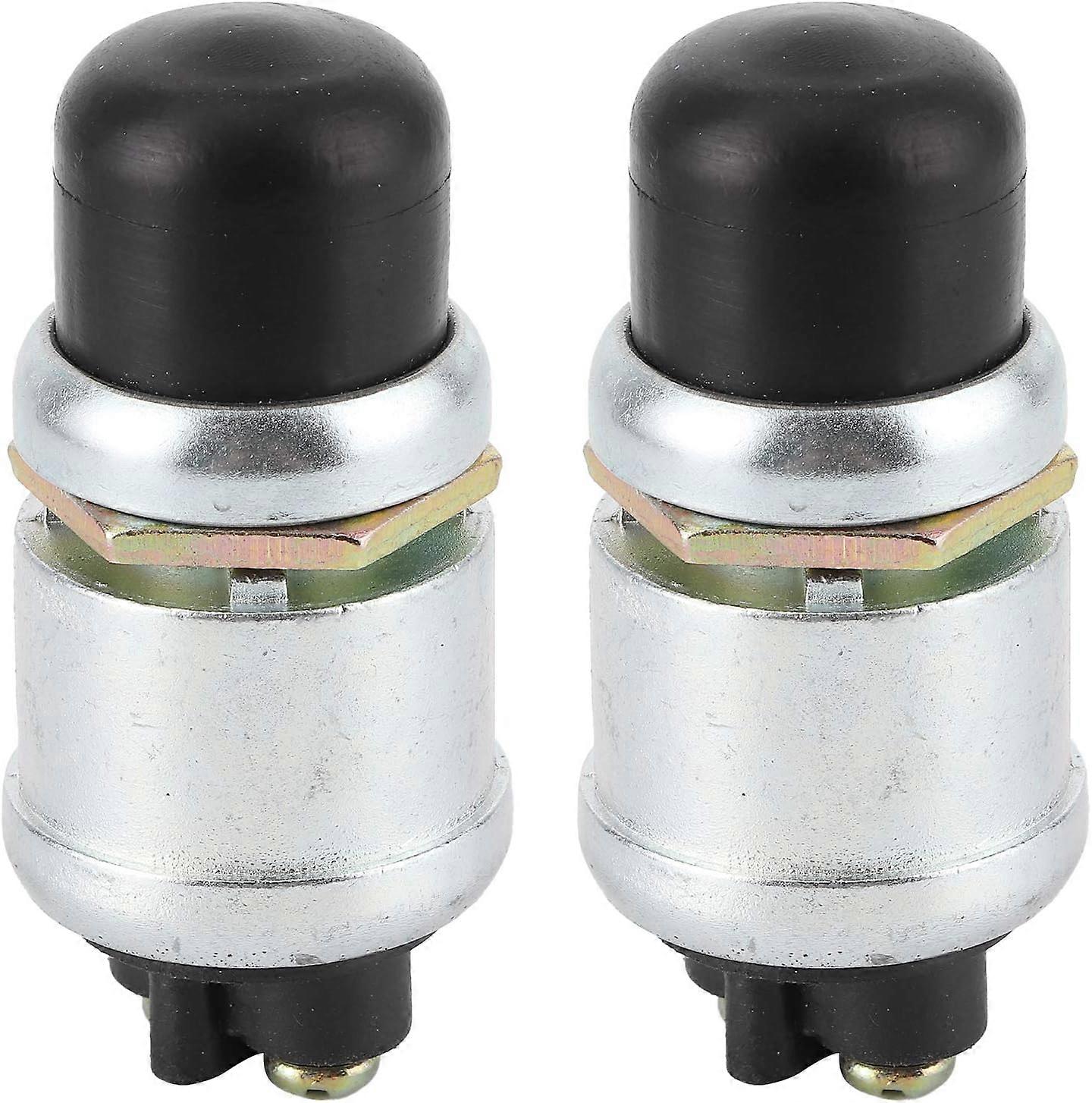 2pcs SPST Horn Engine Start Switch Waterproof Push Button Starter 50A 12V for Car Boat