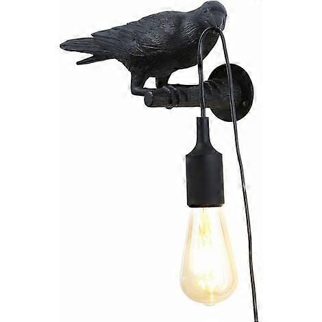 Bird Design Resin Wall Light - Black