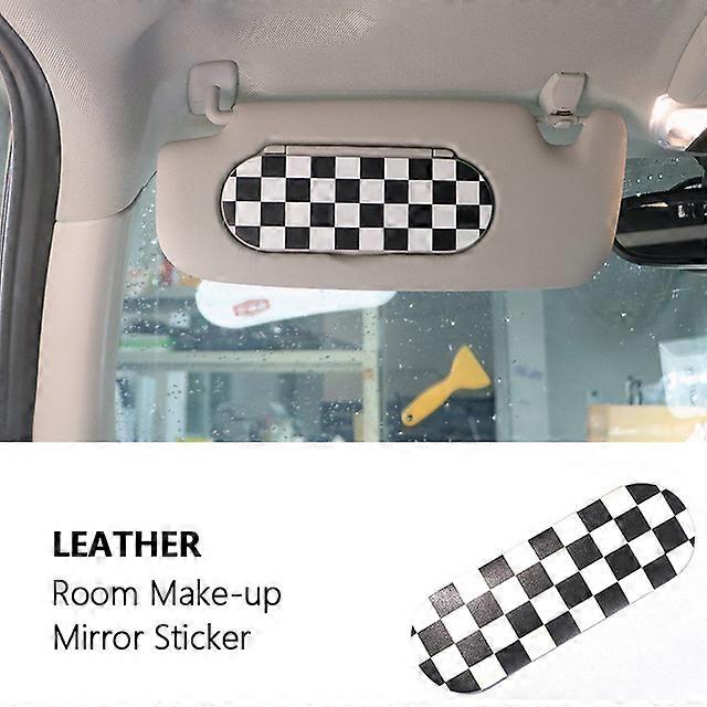 Car Interior Car Sun Visor leather Sticker For Mini Cooper F54 F55 F56 F57 F60 R55 R56 R57 R58 R59 R60 R61 Makeup Mirror Back Decals StickerVehicle D