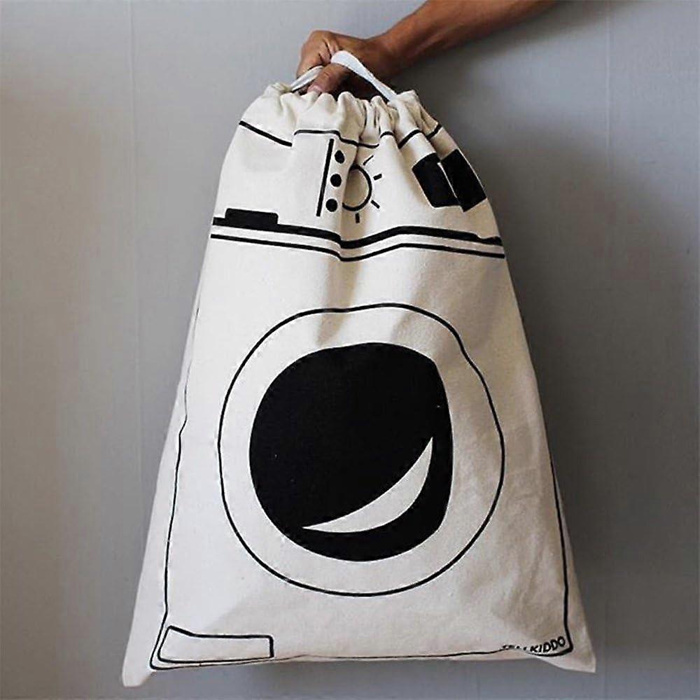 Large Canvas Laundry Bag with Drawstring for Toys Storage Travel Washing Machine