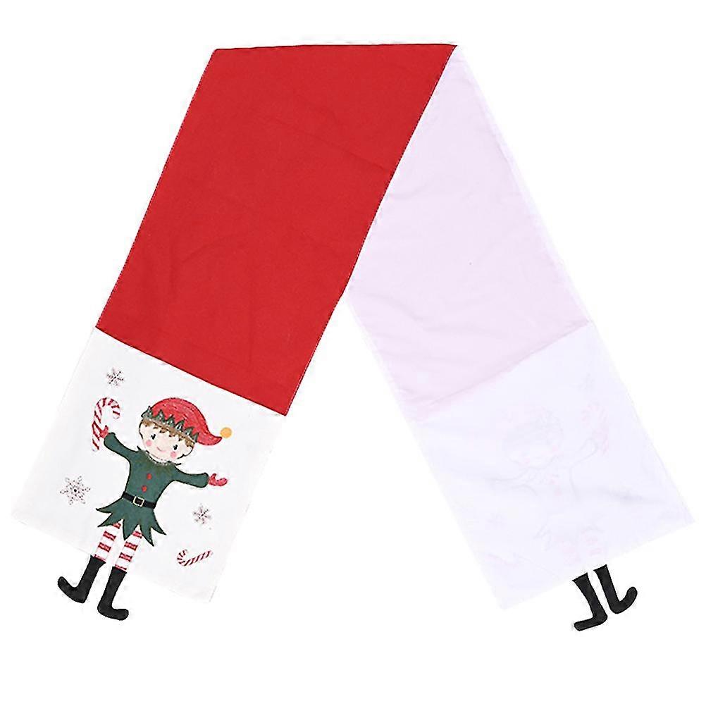 1pc Christmas Table Banner Elf Pattern Table Runner Dinning Table Decorations