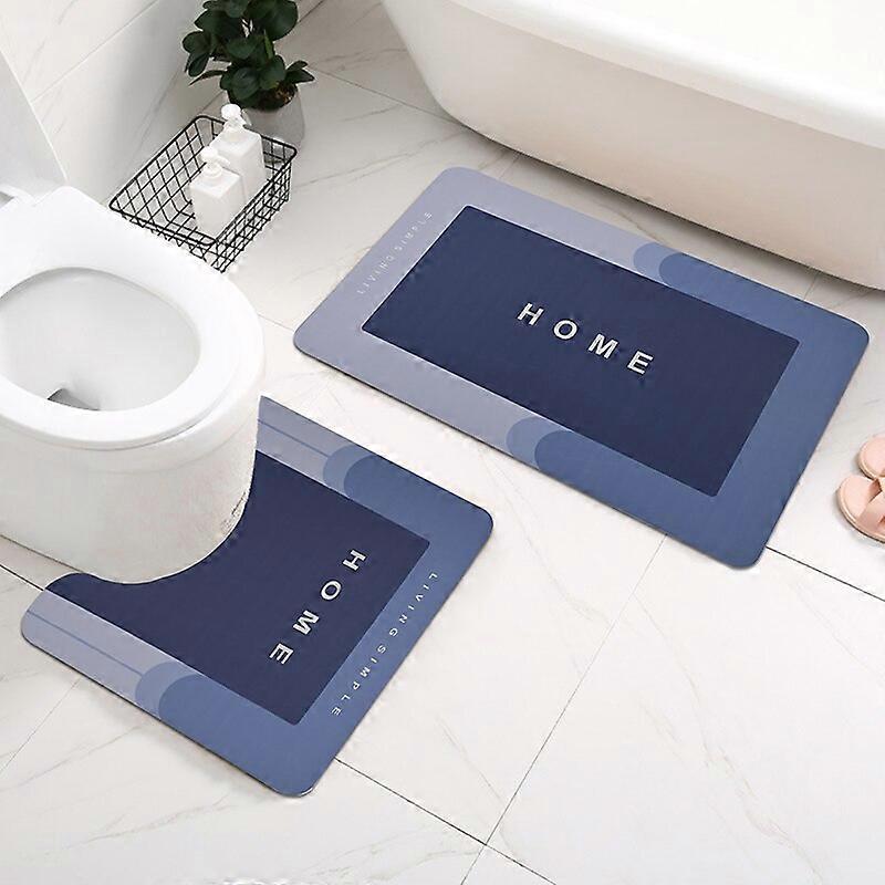 2pcsSet Badezimmermatte Set Nappa Toilettenmatte Rutschfester Badeteppich Wasserabsorbierender Eingang Fußmatte Duschboden Teppich felpudo