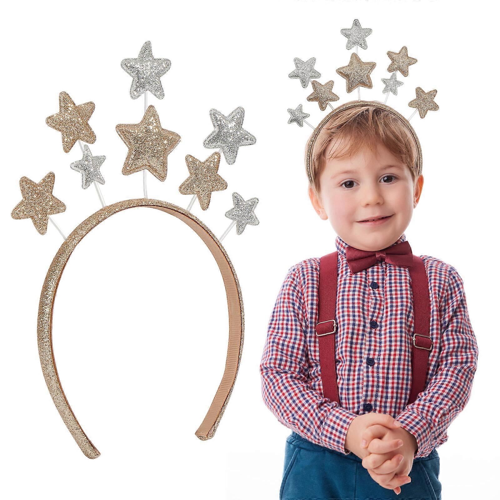 Glitter Stars Opaska na głowę Opaska na głowę Urocza świąteczna opaska Pentagram Akcesoria do włosów dla dzieci